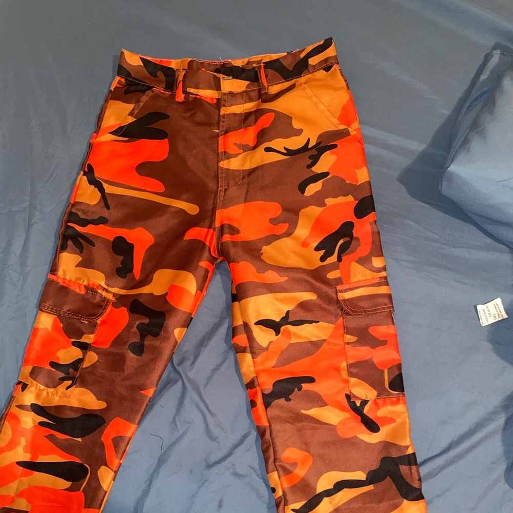 Orange camouflage pants